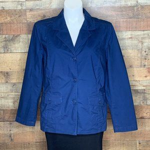 Talbots Women's Blue Cotton Spandex Jacket Blazer